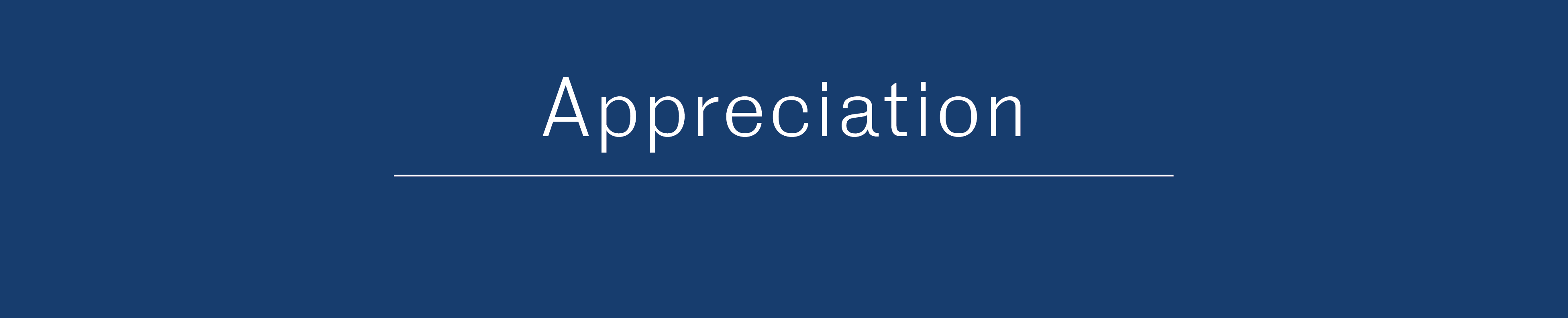 Appreciation