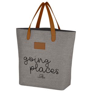 Leatherette & Heather Tote