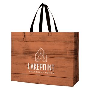 Wood Print Laminated Tote