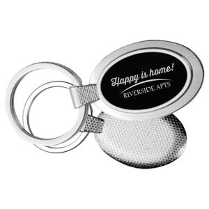Textured Oval Keychain
