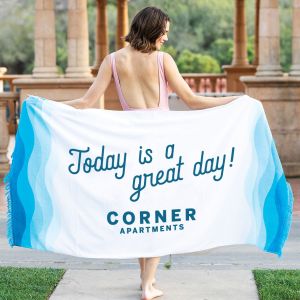 Wave Edge Velour Beach Towel