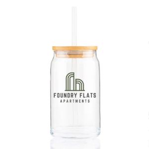 Glass tumbler with Bamboo Lid