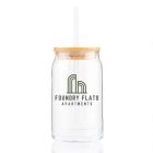 Glass tumbler with Bamboo Lid