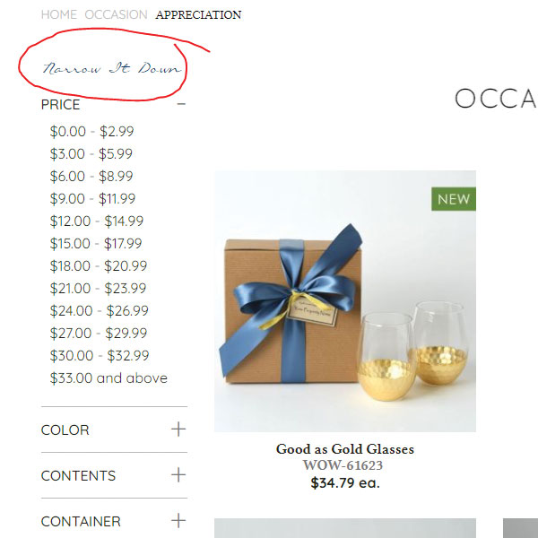 Narrow It Down filter